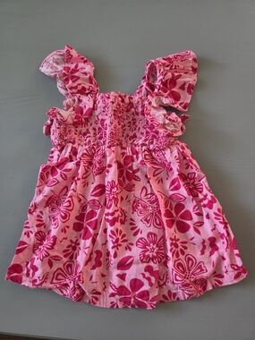 Pink Floral Smocked Sundress And Cute Banana Outfit 12-18m Girl Bundle